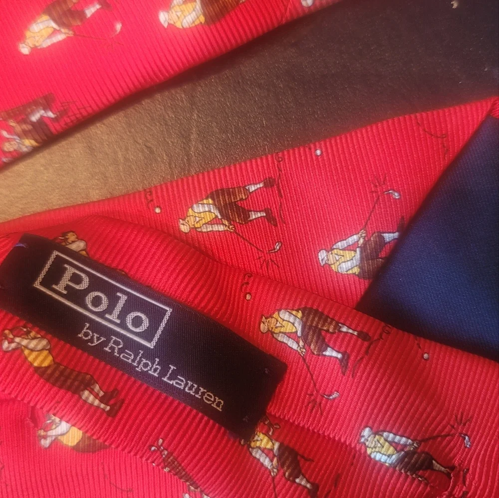NWT Polo by Ralph Lauren Red Silk Golf Tie